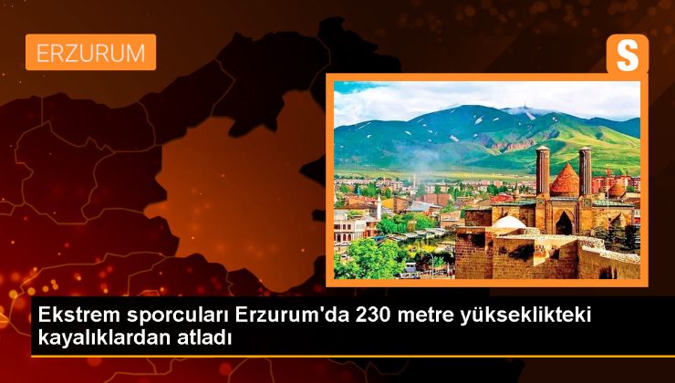 Erzurum’un Uzundere ilçesindeki kayalıklardan atlayışlar nefes kesti