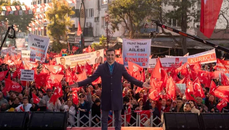 Kuşadası Belediye Başkanı Ömer Günel, Davutlar Mahallesi’nde Miting Yaptı