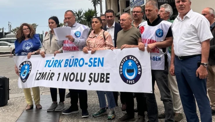 Türk Büro-Sen, SGK İzmir İl Müdürlüğü önünde açıklama yaptı